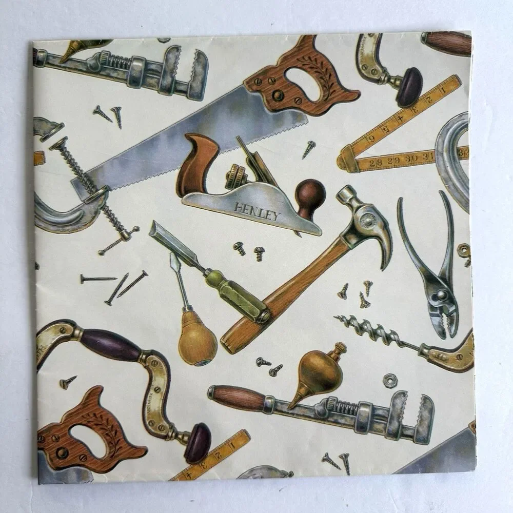 Vtg Masculine Gift Wrap Fishing Tools Ducks Happy Birthday Wrapping Paper 6 pcs